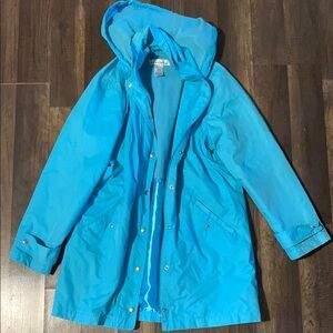 Blue Hooded Raincoat